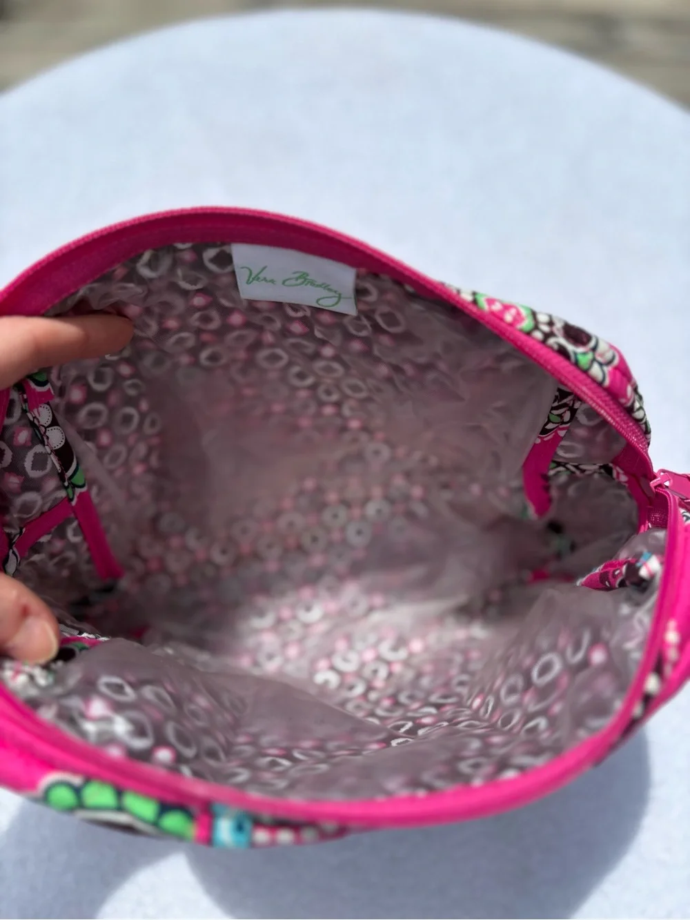 Vera Bradley Cotton Cupcake Pink Retired Patterned Quilted Cosmetic Bag NWOT